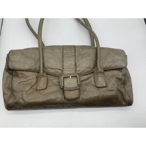 Hobo International Leather Handle/Clutch Magnetic Buckle Bag In Taupe Gray